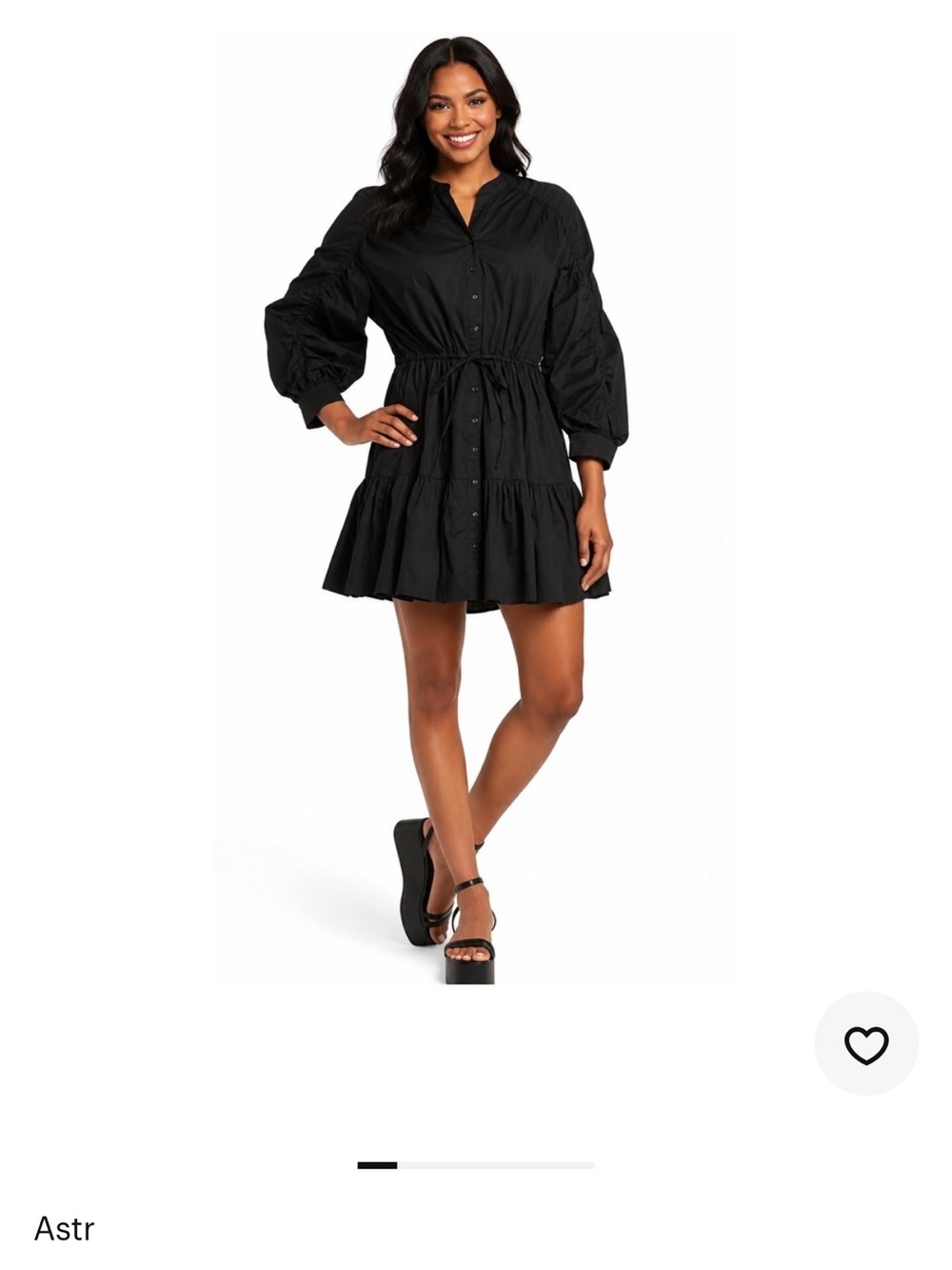 Astr The Label Black Poet Mini Dress Summer Hamptons